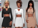 Sims 4 — S4 Choker Bodycon Outfit by Margeh-75 — -a high fashion one piece bodycon dress, with cut out middle, and halter