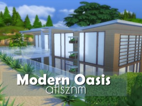 Sims 4 — Modern Oasis by atlsznm — At first sight this is a tiny house but when you take a look, you can find so many
