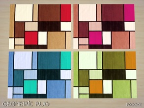 Sims 4 — GeometricRug by Paogae — Modern rug with geometric pattern in four colors, enjoy your rooms! 4 in 1 file.