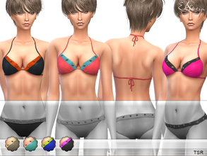 Sims 4 — Swimwear 3 - Top - S13 by ekinege — Bikini top with studded detail. 7 different colors. New item.