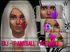 Sims 4 — ekj - 'Paintball' (Facepaint) by elliskane3 — What a mess! The whimsicality and creativity really shines through