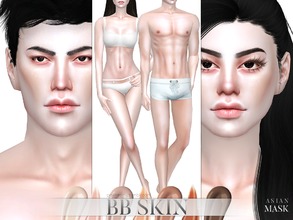 Sims 4 — PS BB Skin Asian Mask by Pralinesims — Realistic skintone for all ages and genders. Comes in 7 different colors,