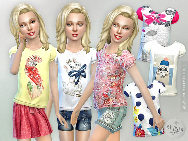 Sims 4 — T- Shirt Collection GP08 by lillka — T- Shirt Collection GP08 New item / 6 styles I hope you like it :) Hair by