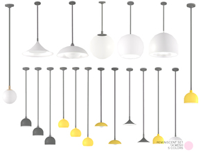 Sims 4 — Reminiscent Set by DOT — Reminiscent Retro Set. 14 Contemporary yet Retro ceiling lamps. High gloss finished