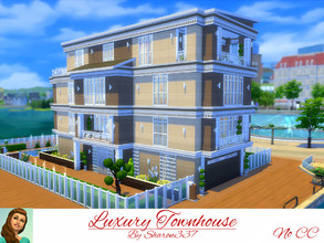 Sims 4 — Luxury Townhouse by sharon337 — Luxury Townhouse is a family home built on a 40 x 30 lot. It has 3 bedrooms, 4