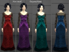 Sims 4 — TatyanaName - Evening lace dress by TatyanaName2 — New mesh by me The clothing category: everyday, formal,