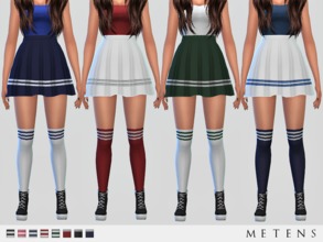 Sims 4 — Serebro Socks by Metens — Cute knee high socks with stripes details inspired by Serebro New item | 8 variations