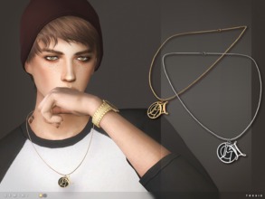 Sims 4 — toksik - Gemini Necklace by toksik — - Male only - 2 colours For all the Geminis, enjoy! ^^