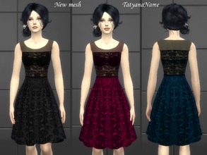 Sims 4 — TatyanaName - Evening lace dress02 by TatyanaName2 — New mesh by me The clothing category: everyday, formal,