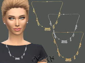 Sims 4 — NataliS_Spike Tassel Fringe Necklace by Natalis — Modern necklace with feathery spiked fringe. FT-FA-FE 3