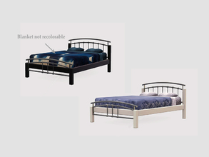 Sims 3 — Indigo - Bed Double by ung999 — Indigo - Bed Double Recolorable Channels : 4
