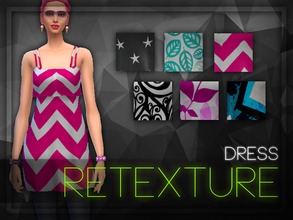 Sims 4 — ekj - 'Style' (Dress Retexture) by elliskane3 — Vibrant textures bring a new aesthetic to this simple base game