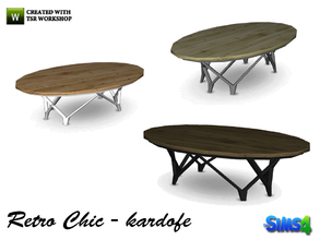 Sims 4 — kardofe_Retro Chic_CoffeeTable by kardofe — Coffee table organic forms, wood and metal 