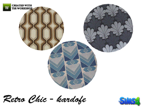 Sims 4 — kardofe_Retro Chic_Rug by kardofe — Round rug in three different textures