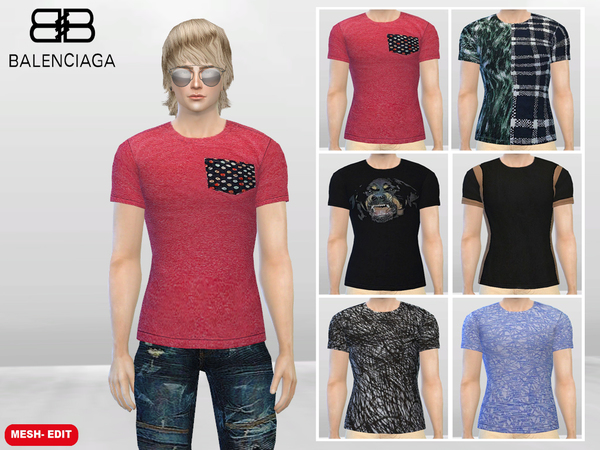 Sims 4 — BGA Slim-Fit Tees by McLayneSims — Standalone item 6 Swatches No recoloring Please don't upload my works to any