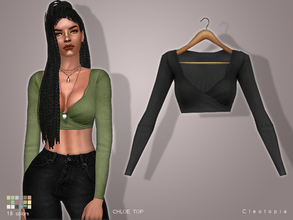 Sims 4 — Set58- CHLOE Wrap Top by Cleotopia — Requested a lot since the CHLOE dress came out. This is a seperate version