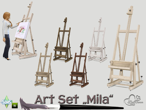Sims 4 — Art Set Mila Easel by BuffSumm — Part of the *Art Set Mila* http://www.thesimsresource.com/artists/BuffSumm