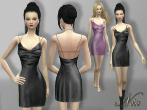 Sims 4 — Silk-Satin Mini Dress by Nia — Silk-Satin Mini Dress *7 Color Options *Everyday, Party, Formal