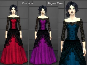 Sims 4 — TatyanaName - Vampire lace dress by TatyanaName2 — New mesh by me The clothing category: everyday, formal,