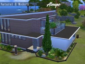 Sims 4 — Natural & Modern_ NO CC by Alonpc — (NO CC) Modern and simple building lot, concentrated in the interior