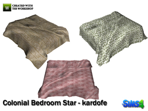 Sims 4 — kardofe_Colonial Bedroom Star_Blanket by kardofe — Blankets to put on the bed, no need to use trick
