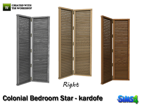 Sims 4 — kardofe_Colonial Bedroom Star_Blinds2 by kardofe — Wooden blinds to give privacy and coolness, these are for the
