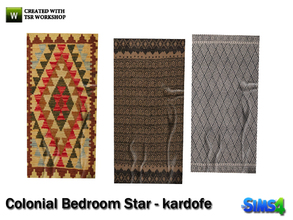 Sims 4 — kardofe_Colonial Bedroom Star_Rug by kardofe — Three carpets in natural fabrics to give warmth to the room