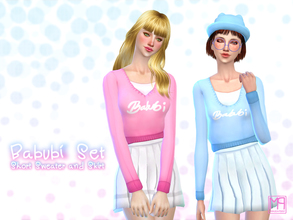 Sims 4 — manueaPinny - Babubi set by nueajaa — Teen to elder 10 colors for tops 10 colors for bottoms