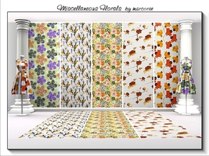 Sims 3 — Miscellaneous Florals_marcorse by marcorse — Five selected floral and leaf patterns. Autumn Spikes and Spring
