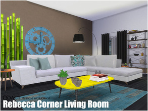 Sims 4 — Rebecca Corner Living Room by QoAct — QoAct Design Workshop | 2016 Living Room Collection Set Content: - Rebecca