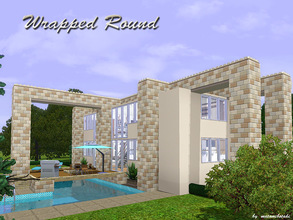 Sims 3 — Wrapped_Round by matomibotaki — Modern and unusual cube-style house, wrapped around by massive concrete beams,
