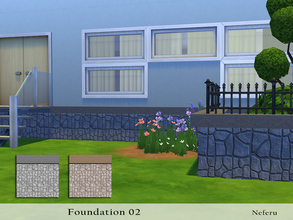 Sims 4 — Foundation 02 by Neferu2 — Stone foundation. 2 color options
