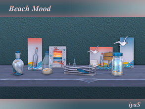 Sims 4 — Beach Mood by soloriya — The set includes 8 cute small decorative items. Each object has 3 color variations. All