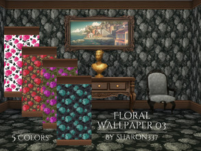 Sims 4 — Floral Wallpaper 03 by sharon337 — Floral Wallpaper in 5 colors, created for The Sims 4, by Sharon337. Thumbnail