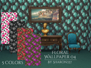 Sims 4 — Floral Wallpaper 04 by sharon337 — Floral Wallpaper in 5 colors, created for The Sims 4, by Sharon337. Thumbnail