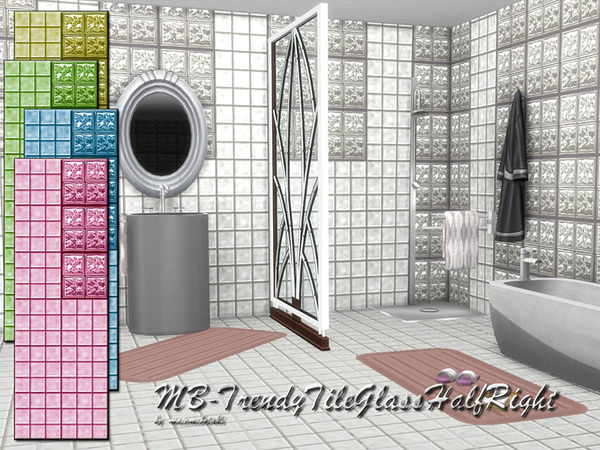 Sims 4 — MB-TrendyTileGlassBrickHalfRight by matomibotaki — MB-TrendyTileGlassBrickHalfRight, decorative glass brick tile