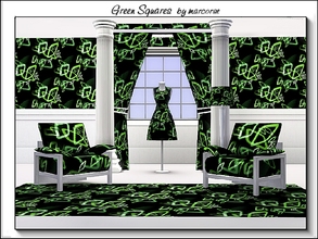 Sims 3 — Green Squares_marcorse by marcorse — Geometric pattern: futuristic green square shapes on black