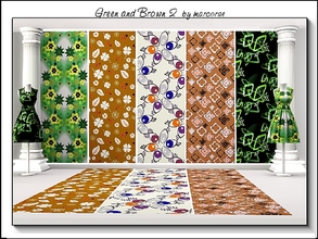 Sims 3 — Green and Brown 2_marcorse by marcorse — Five collected patterns with the emphasis on green and/or brown. All