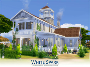 Sims 4 — White Spark by Lhonna — White Spark, a coast vacation residence with small lighthouse on top of the roof, was