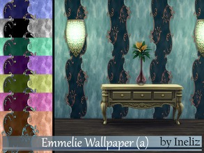 Sims 4 — Emmelie Wallpaper (a) by Ineliz — A paint wall texture with elegant design in 8 colors.
