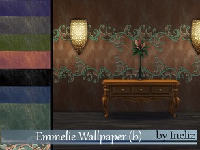 Sims 4 — Emmelie Wallpaper (b) by Ineliz — A paint wall texture with elegant design in 8 colors.