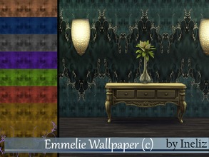 Sims 4 — Emmelie Wallpaper (c) by Ineliz — A paint wall texture with elegant design in 8 colors.