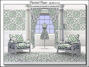 Sims 3 — Punched Paper_marcorse by marcorse — Geometric pattern: punched paper design in purple and green on white