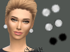 Sims 4 — NataliS_Fur ball stud earrings by Natalis — Funny fur ball earrings. For FT-FA-YA. 3 colors. !!! Earrings are