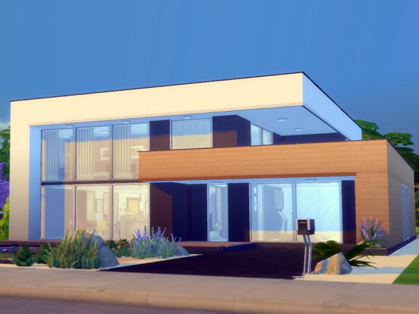 Sims 4 — Black Lake by asperatus — Modern house for one family of two adults and two children. It has - open kitchen with