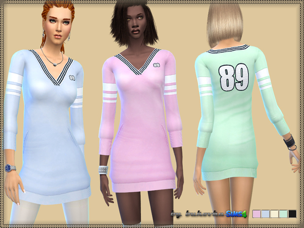 Sims 4 — Sport Dress 89 by bukovka — Dress for female in sporty style, installed autonomously, the new mesh, 5 coloring