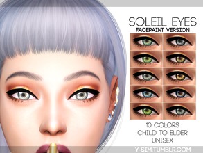 Sims 4 — [ Y ] - Soleil Eyes by Y-Sim — My first pair of realistic eyes. Can be found in facepaints. I hope you like it!