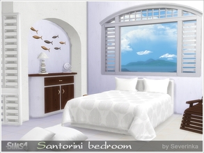 Sims 4 — Santorini bedroom by Severinka_ — Set of construction objects, the furniture and decor for the bedroom in the