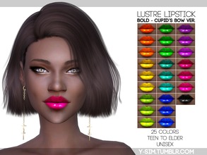 Sims 4 — [ Y ] - Lustre Lipstick - Bold Bow by Y-Sim — Recolor of my original Lustre Lipstick. Rainbow colored lipstick