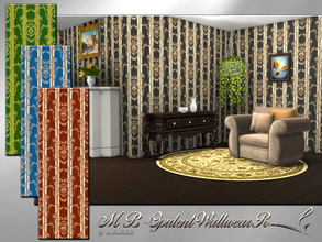 Sims 4 — MB-OpulentWallwearR by matomibotaki — MB-OpulentWallwearR, elegant wallpaper with tendrils and ornaments, comes